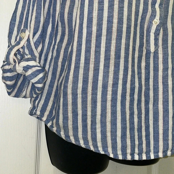 Lucky Brand Blue and White Striped Button Up - Picture 3 of 7